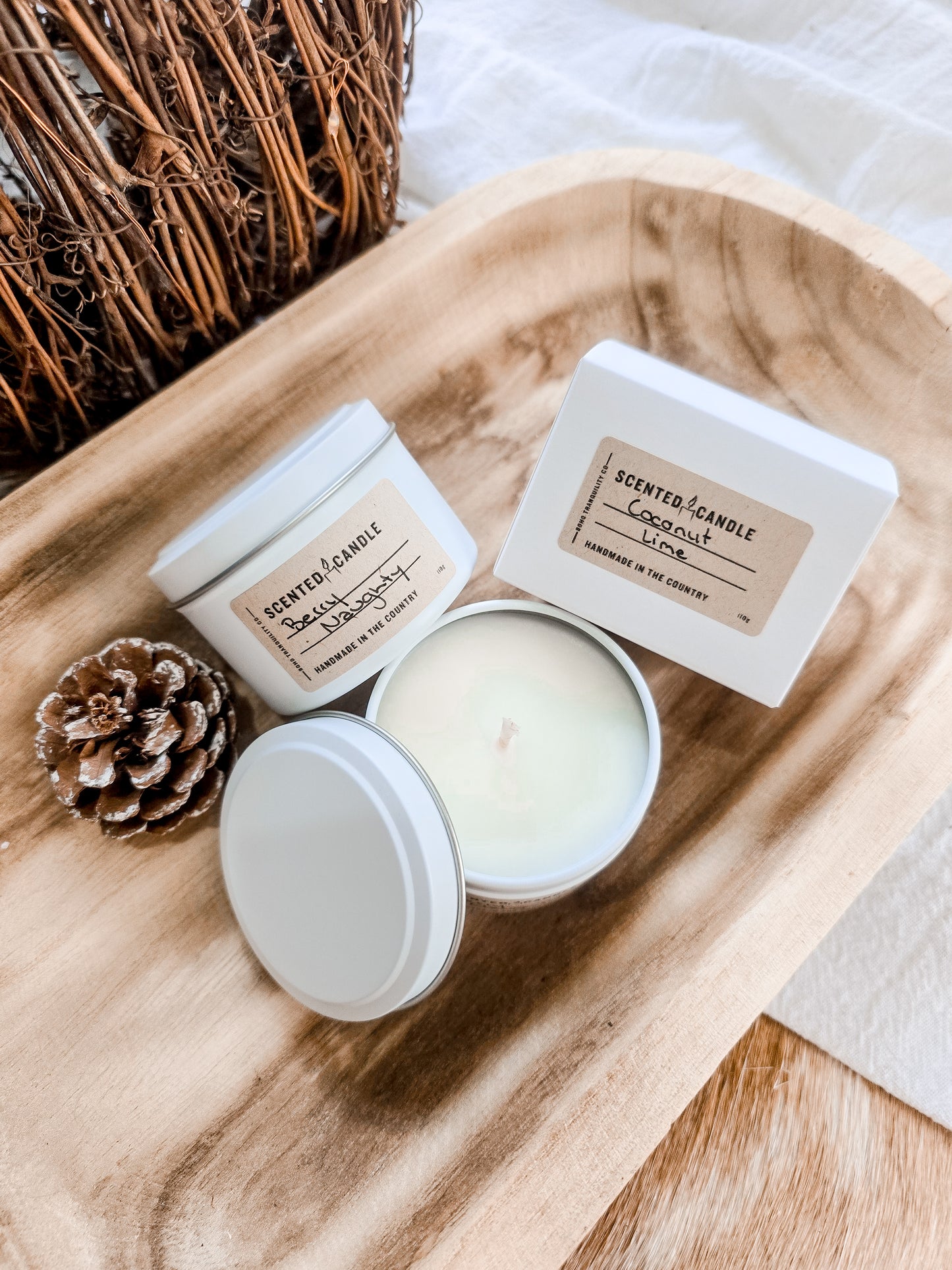MINI 4oz MATTE WHITE CANDLE TIN