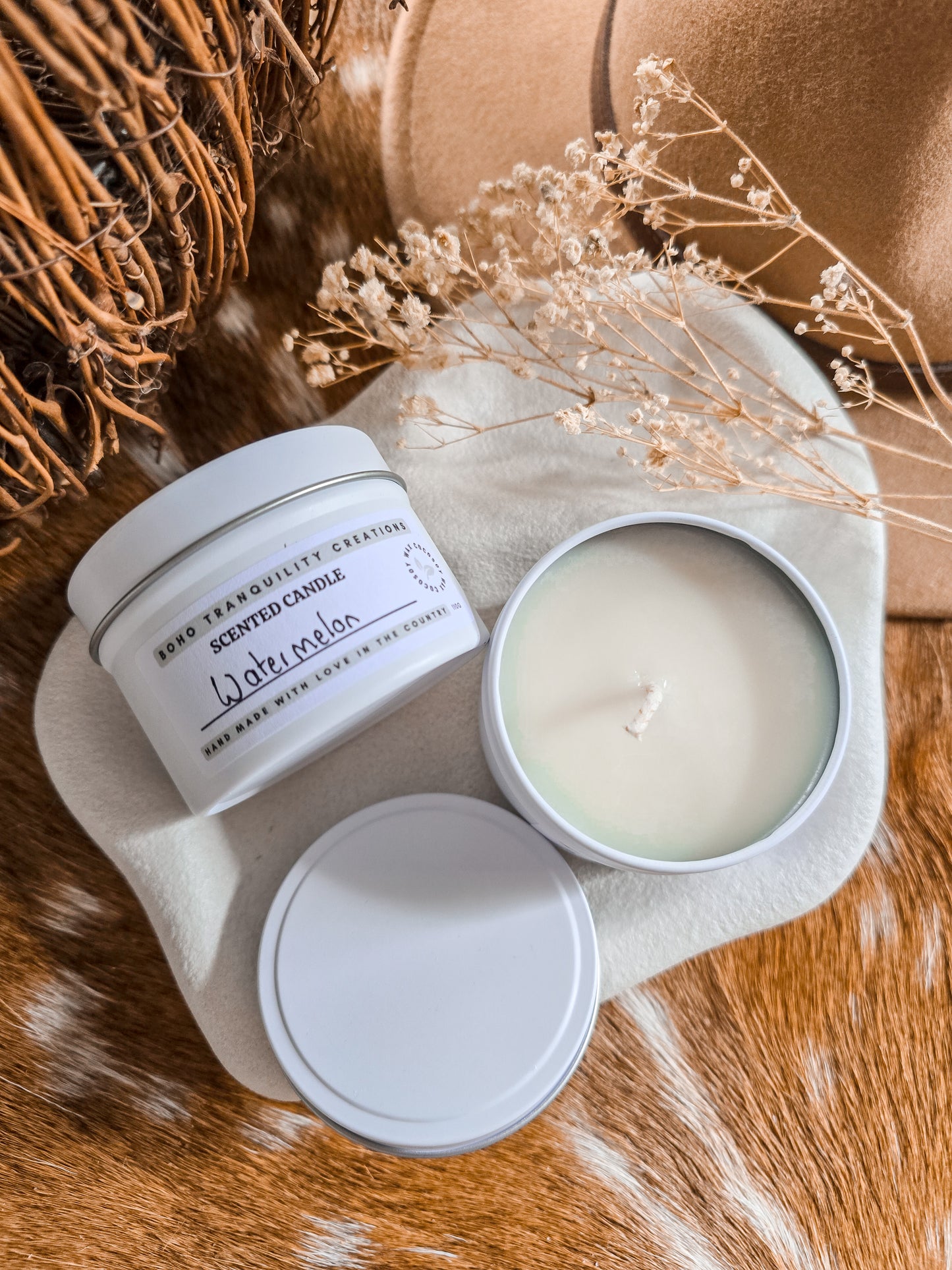 MINI 4oz MATTE WHITE CANDLE TIN