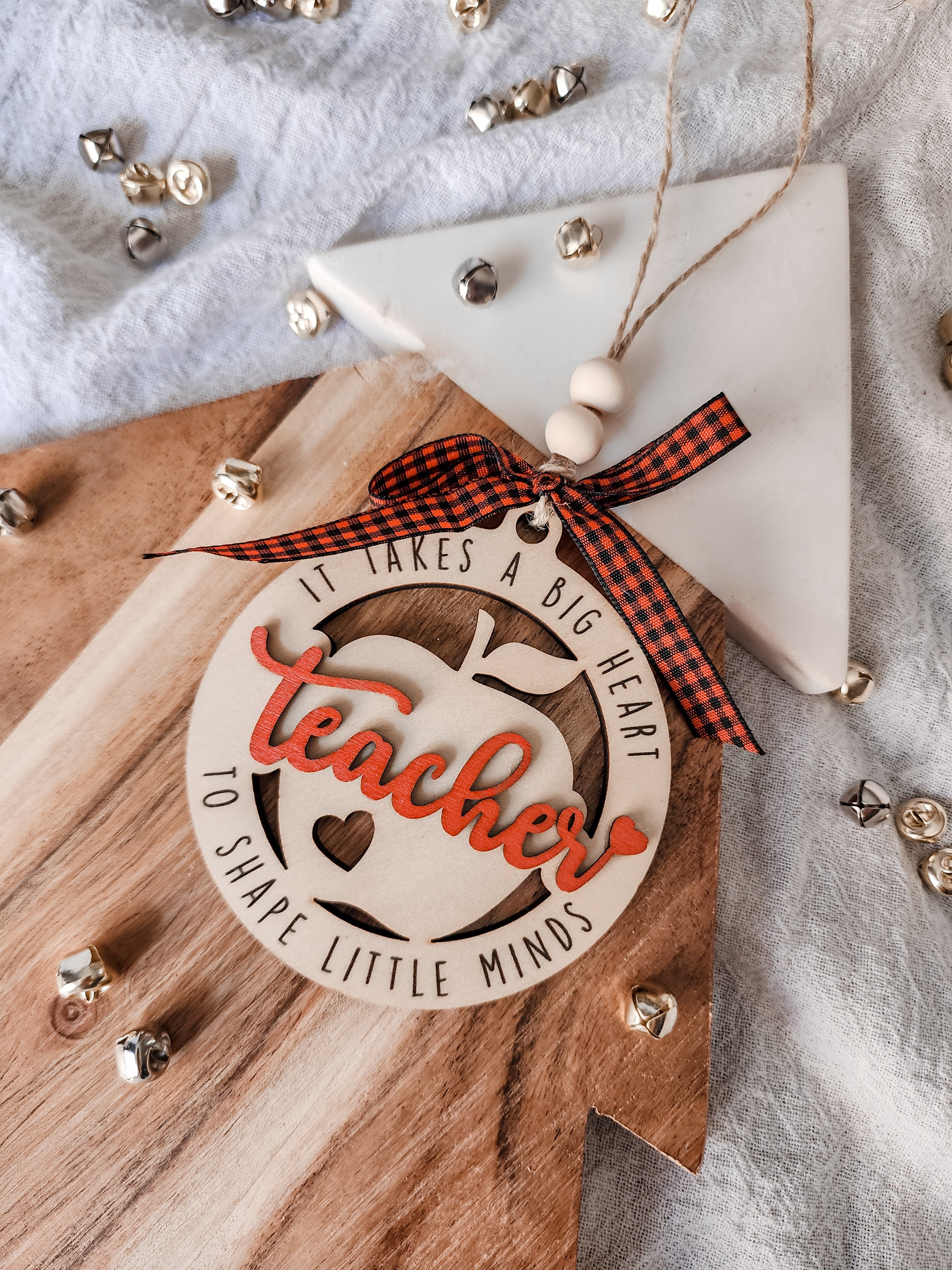 TEACHERS GIFT - WOODEN CHRISTMAS TREE ORNAMENT