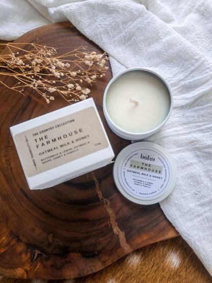 THE COUNTRY COLLECTION: THE FARMHOUSE - MINI 4oz CANDLE TIN