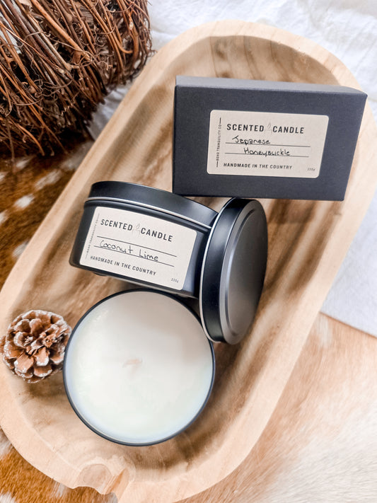 SCENTED CANDLE TIN - BLACK