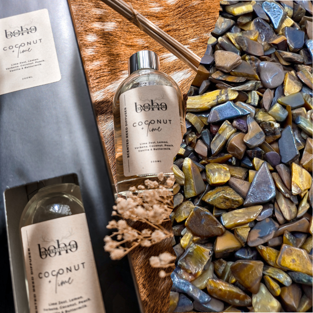 CRYSTAL INFUSED REED DIFFUSER 200mL - TIGERS EYE – bohotranquilitycreations