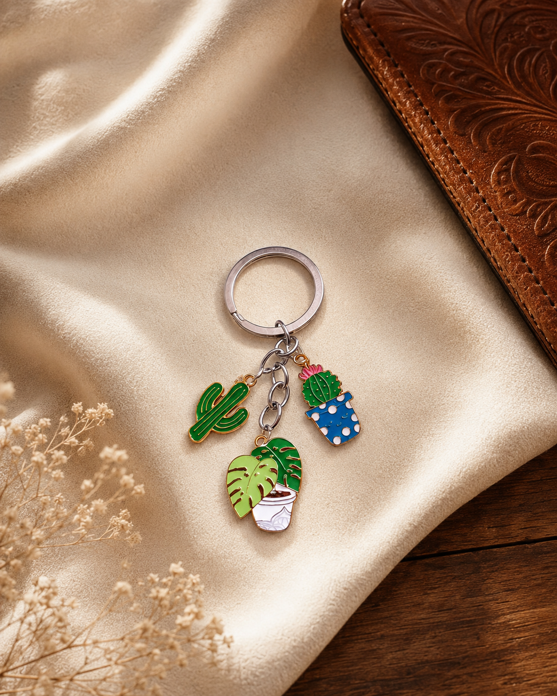 CACTUS & MONSTERA KEYCHAIN