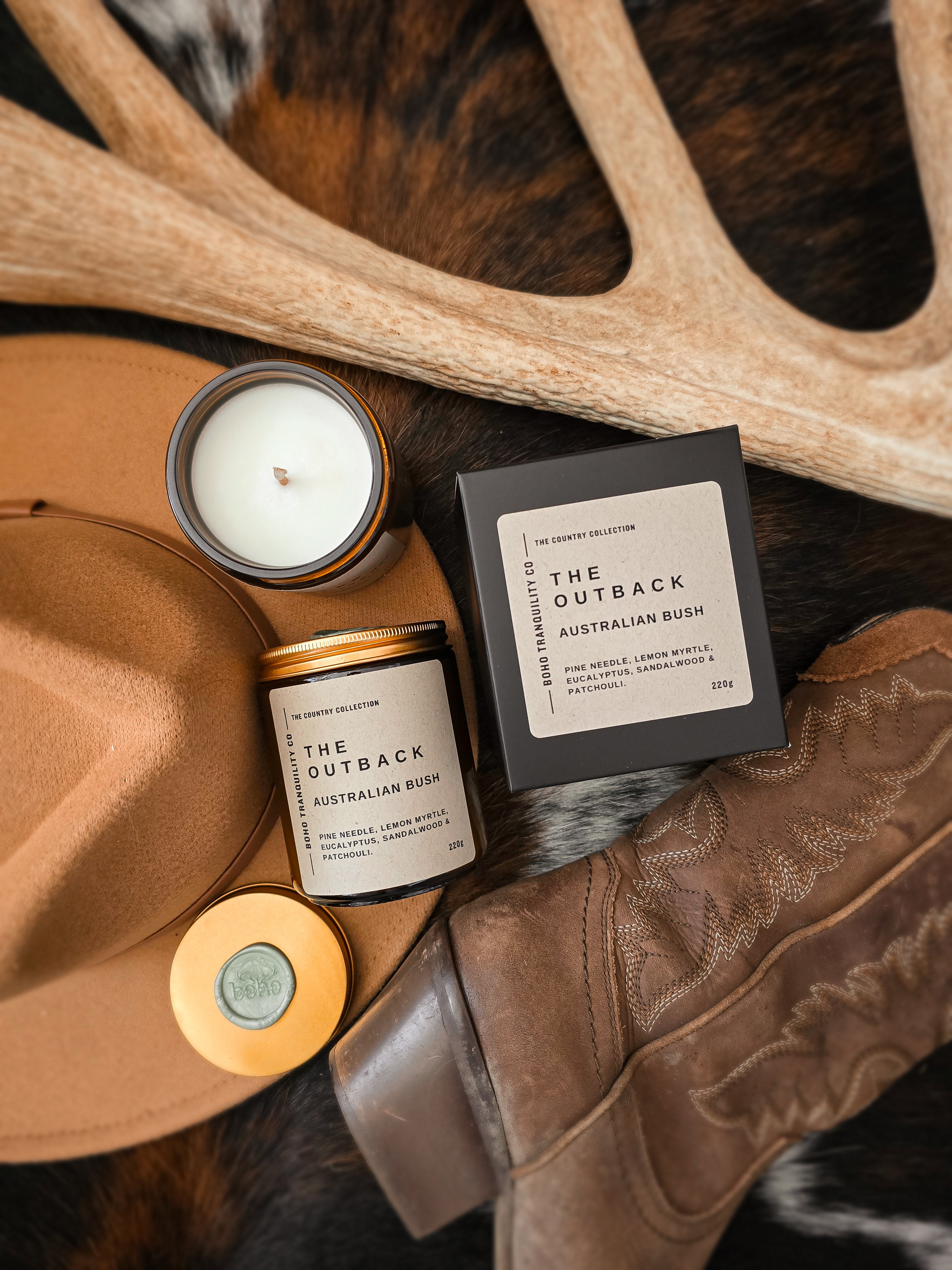 THE COUNTRY COLLECTION: THE OUTBACK - MEDIUM GLASS CANDLE