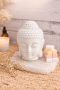 BUDDHA HEAD TEALIGHT WAX MELT WARMER (WHITE)