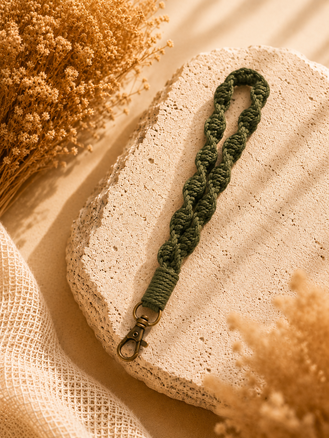 MACRAME TWIST WRISTLET - KHAKI