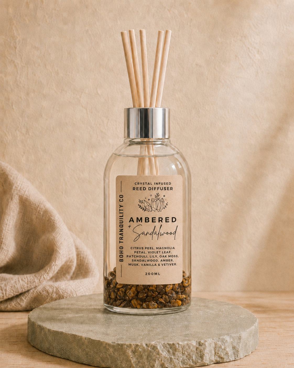 CRYSTAL INFUSED REED DIFFUSER 200mL - TIGERS EYE