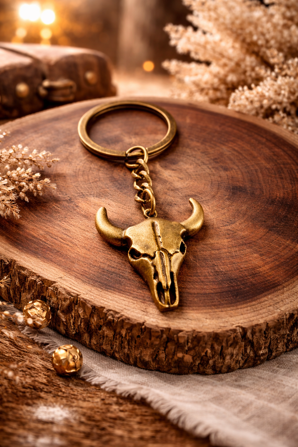 BULL HEAD KEYCHAIN (RUSTIC)