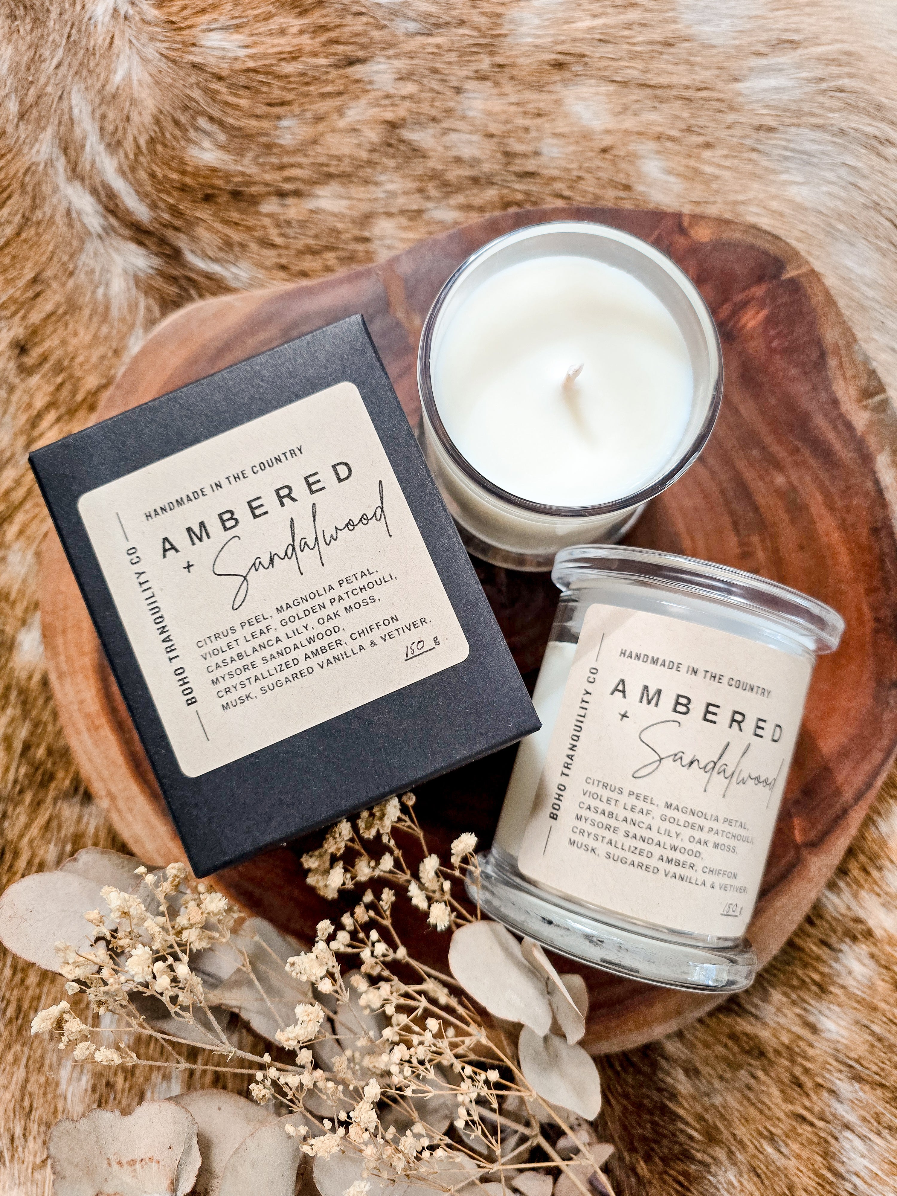 MEDIUM SCENTED CANDLE - AMBERED SANDALWOOD