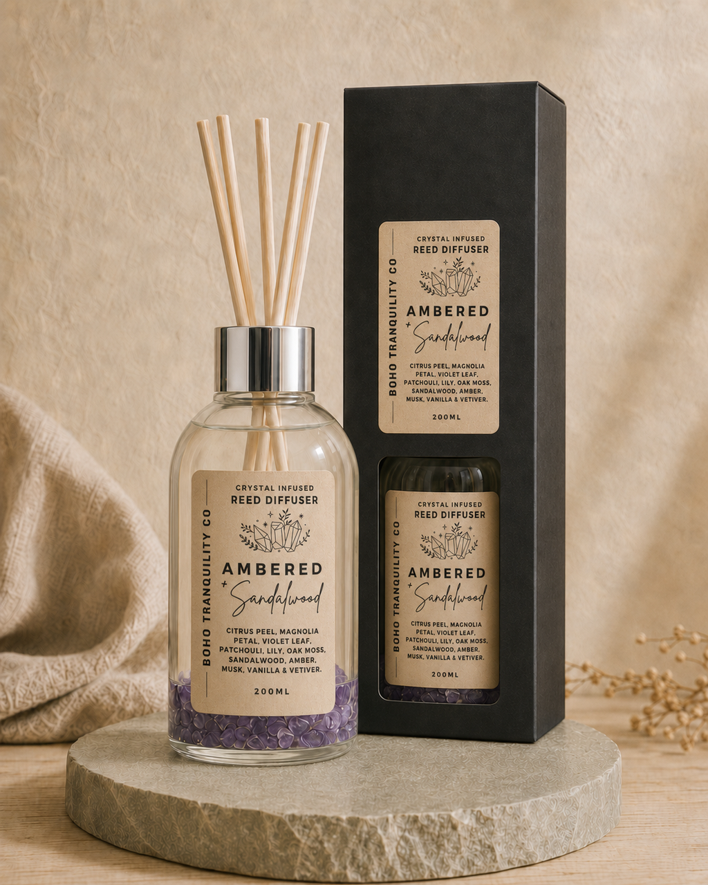 CRYSTAL INFUSED REED DIFFUSER 200mL - LAPIS LAZULI