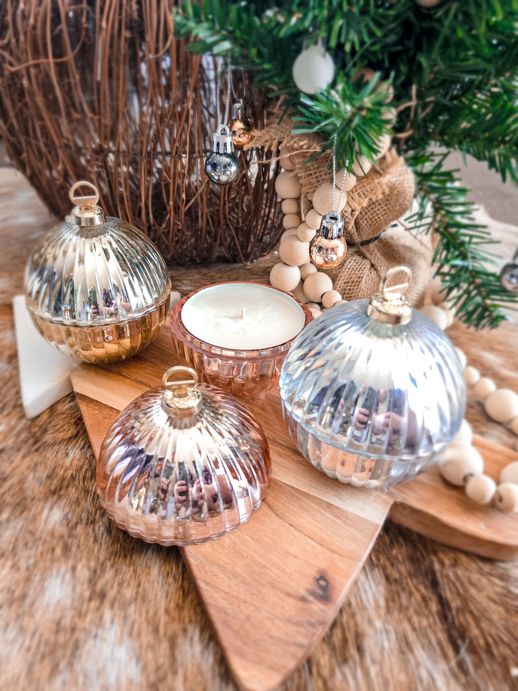 CHRISTMAS MINI BAUBLE SCENTED CANDLE - TRIO (box set)