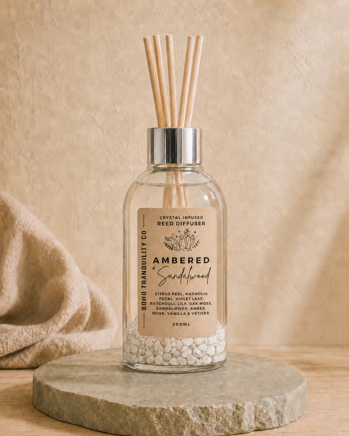 CRYSTAL INFUSED REED DIFFUSER 200mL - HOWLITE