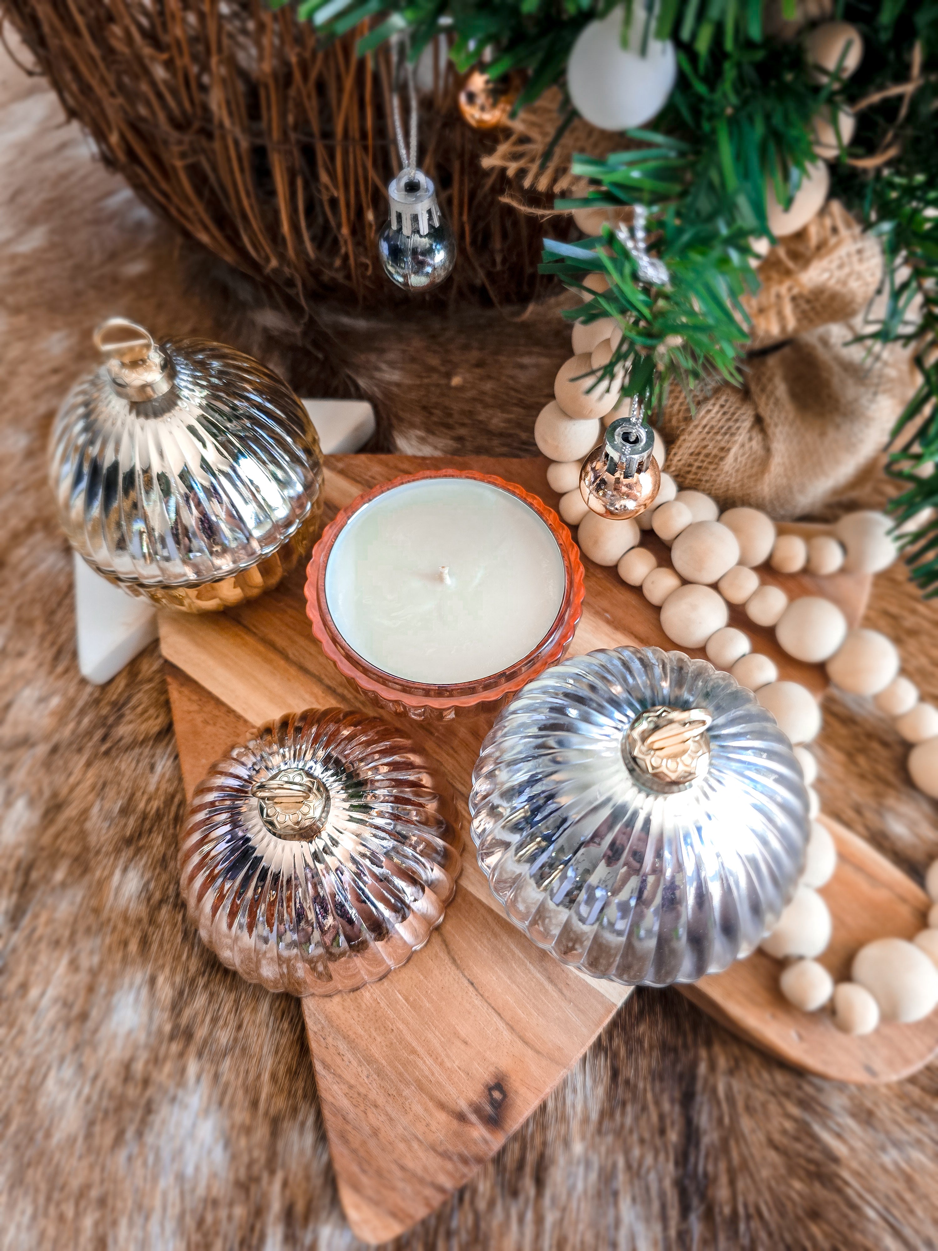 CHRISTMAS MINI BAUBLE SCENTED CANDLE - TRIO (box set)