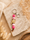 HIGHLAND COW BEADED WESTERN KEYCHAIN - SEVANNAH