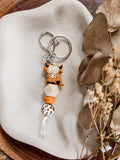 HIGHLAND COW BEADED WESTERN KEYCHAIN - ALYA