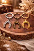 WESTERN KEYCHAIN - HORSE SHOE (SILVER, RUSTIC OR GOLD)