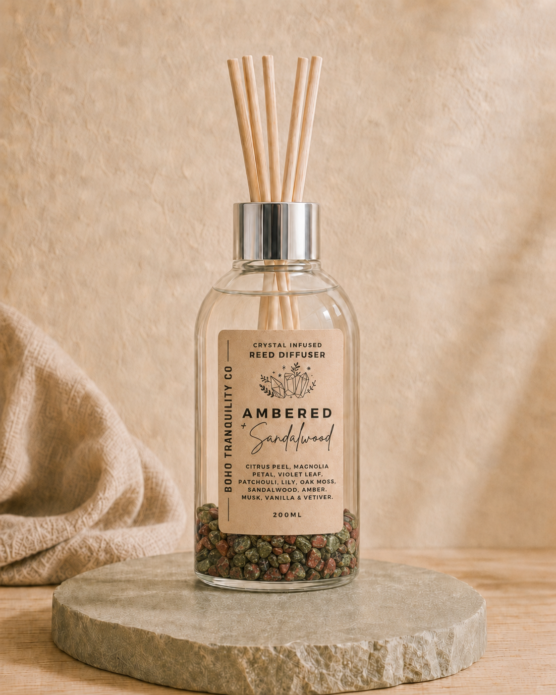 CRYSTAL INFUSED REED DIFFUSER 200mL - DRAGONSTONE