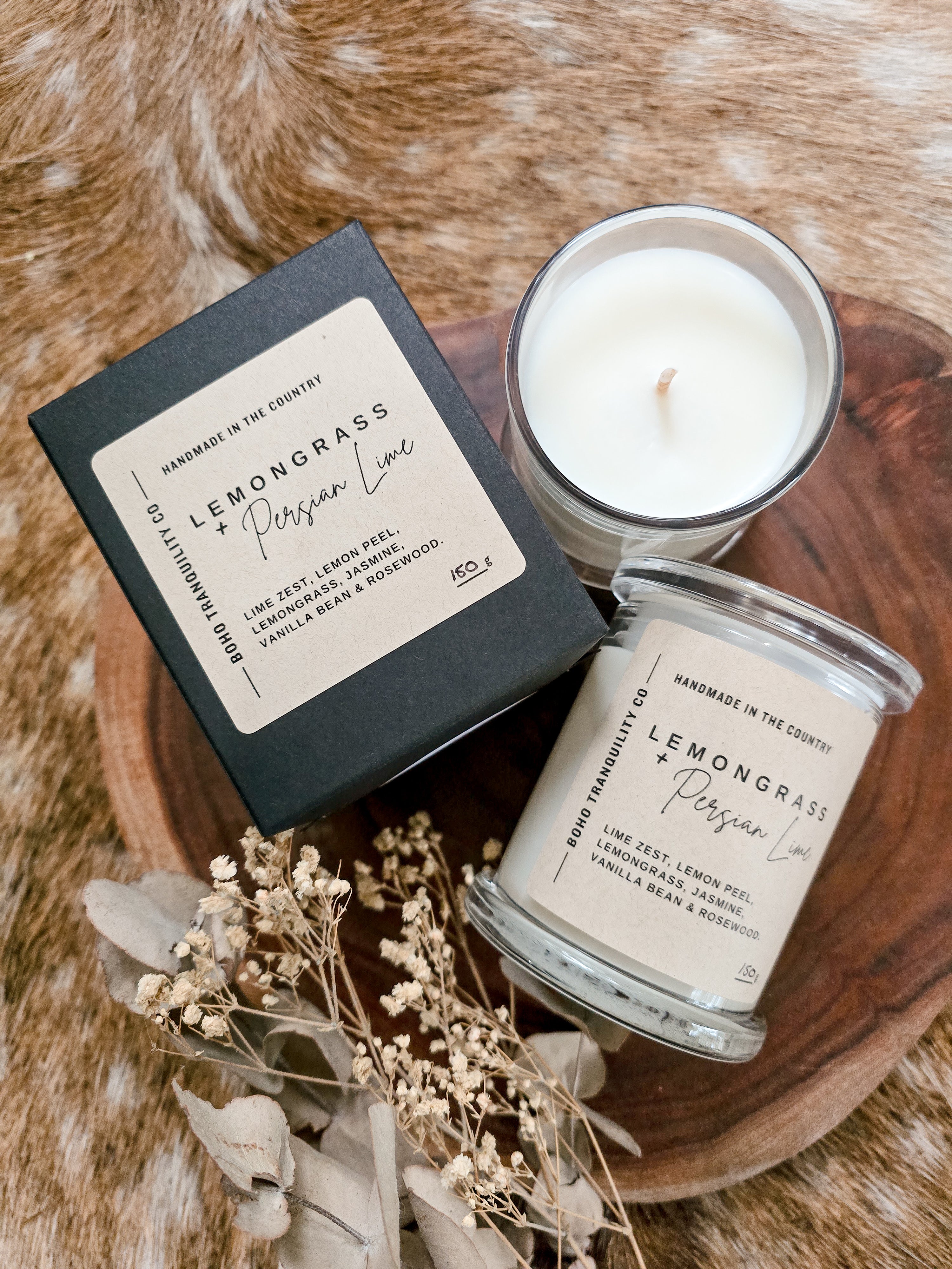 MEDIUM SCENTED CANDLE - LEMONGRASS & PERSIAN LIME
