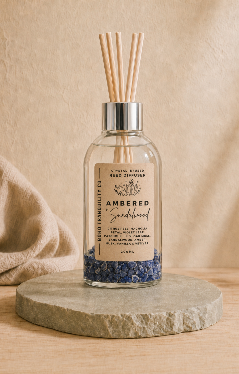 CRYSTAL INFUSED REED DIFFUSER 200mL - SODALITE