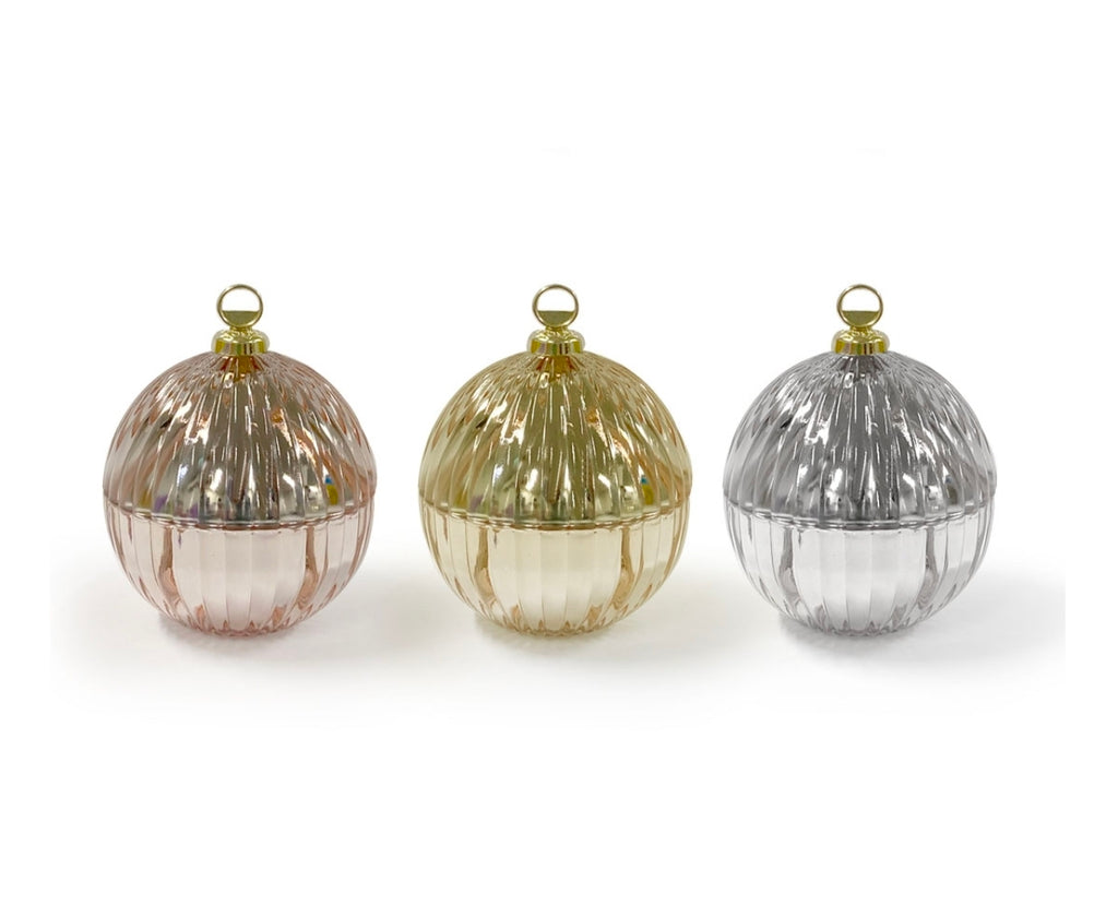 CHRISTMAS MINI BAUBLE SCENTED CANDLE - TRIO (box set)
