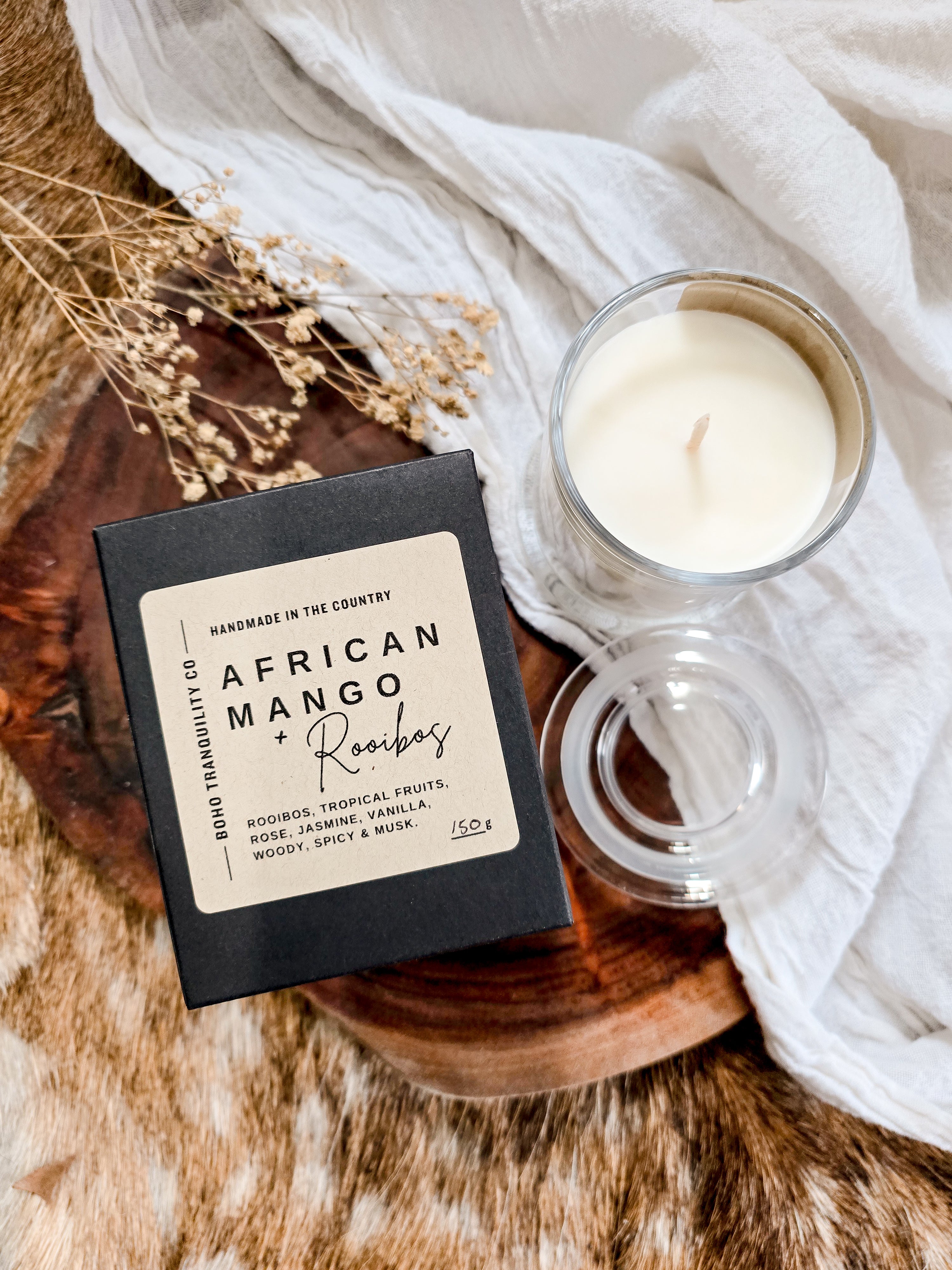MEDIUM SCENTED CANDLE - AFRICAN MANGO & ROOIBOS