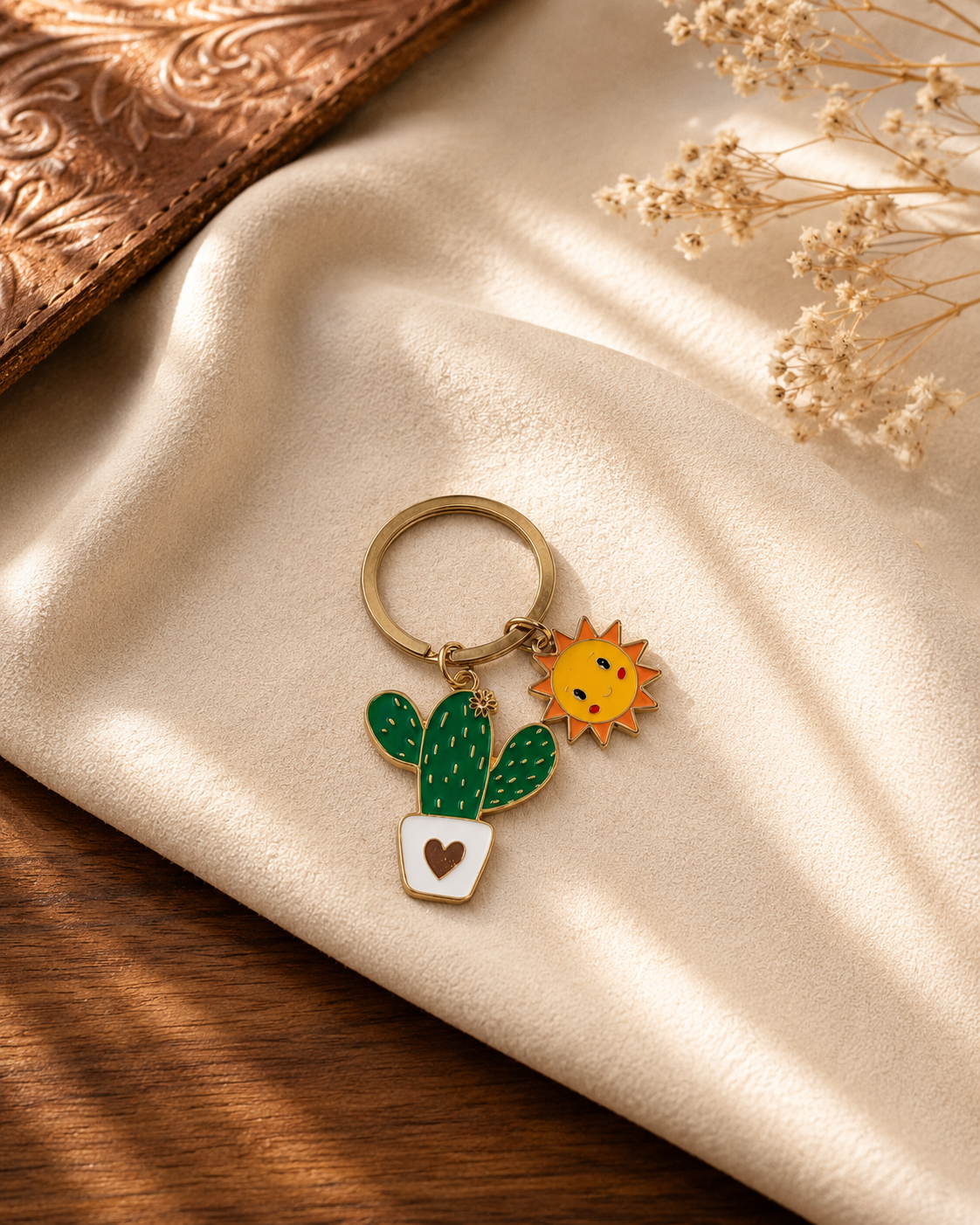 CACTUS & SUN KEYCHAIN