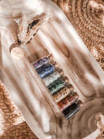 CHAKRA CRYSTAL CHIPS BOTTLE - 7 BOTTLE SET